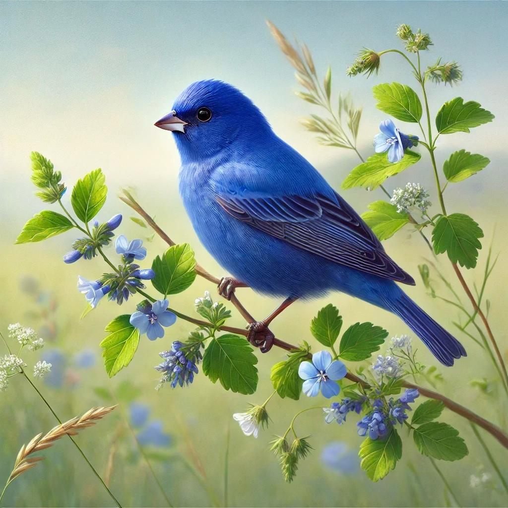 Тёмно-голубой овсянковый кардинал Indigo Bunting